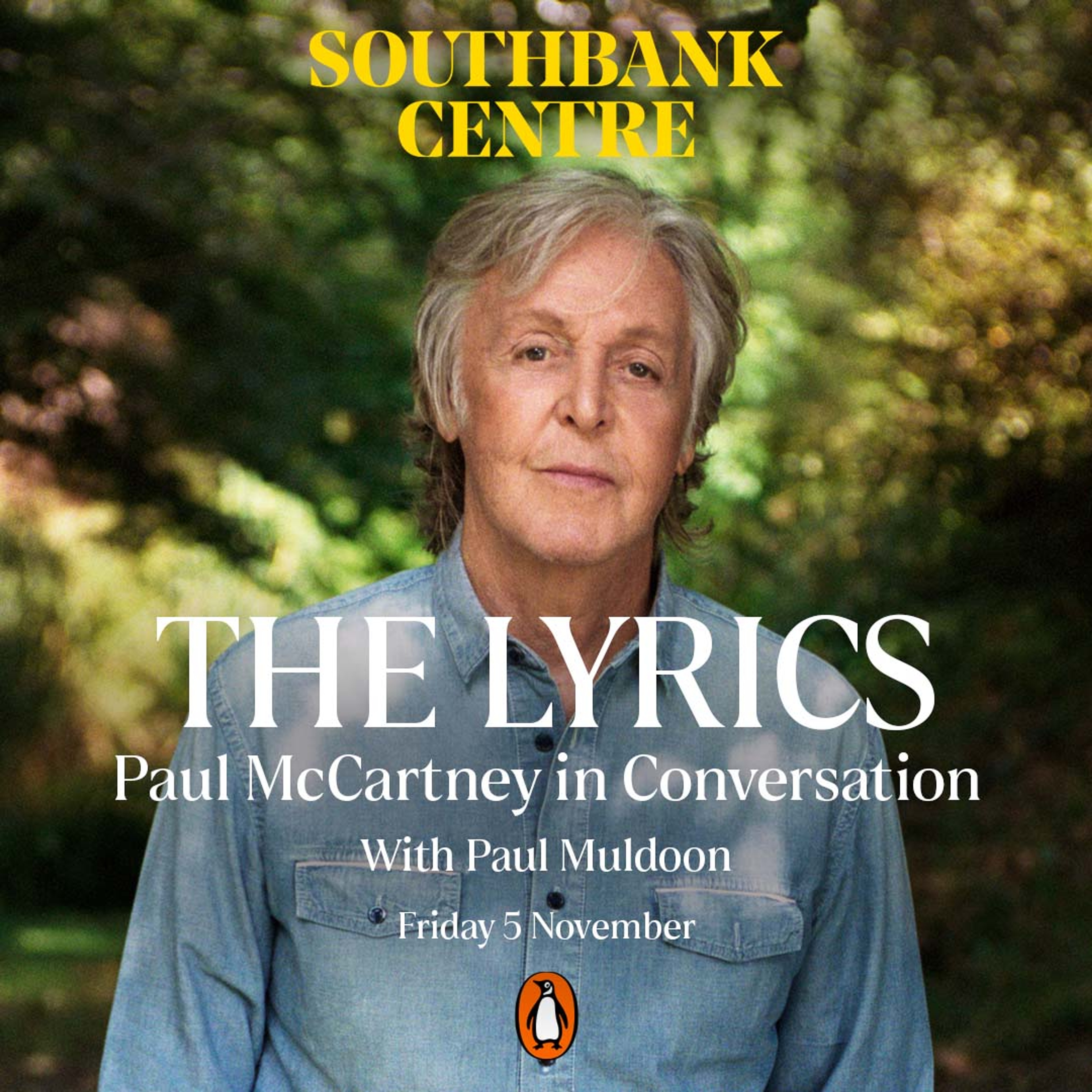 Image of Paul used to promote 'The Lyrics: Paul McCartney in Conversation' at The Southbank Centre 
