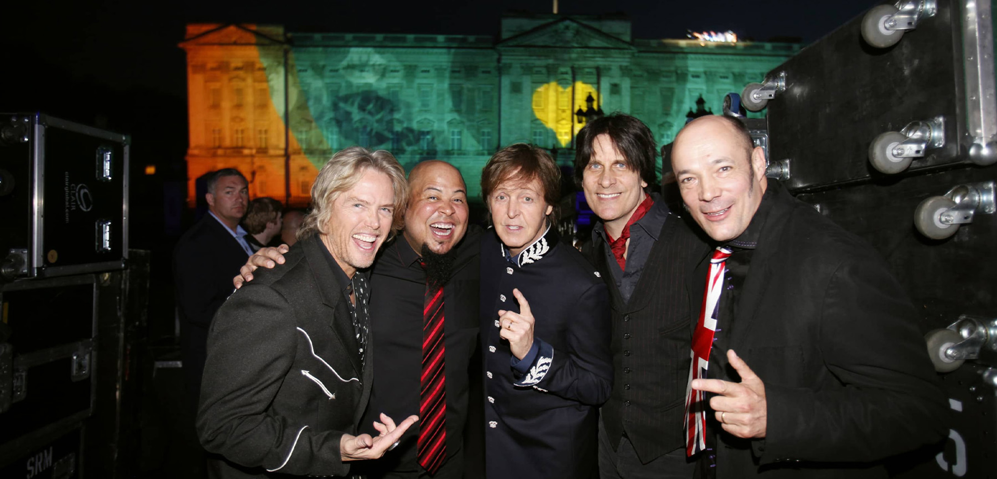 Photo of Paul and the band at The Queen's Diamond Jubilee Concert in 2012