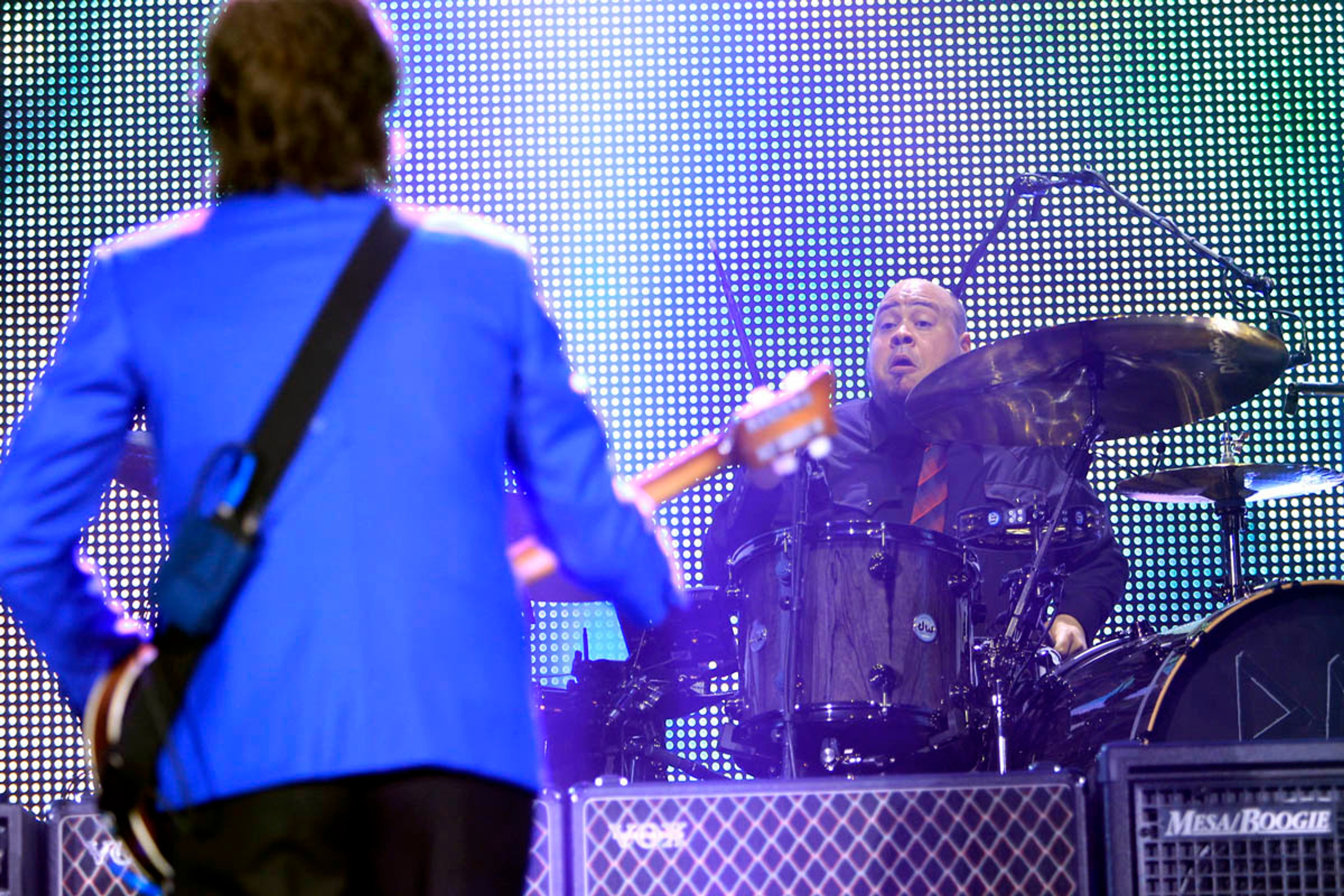 Paul and Abe on stage, Minute Maid Park, Houston, 14th November 2012
