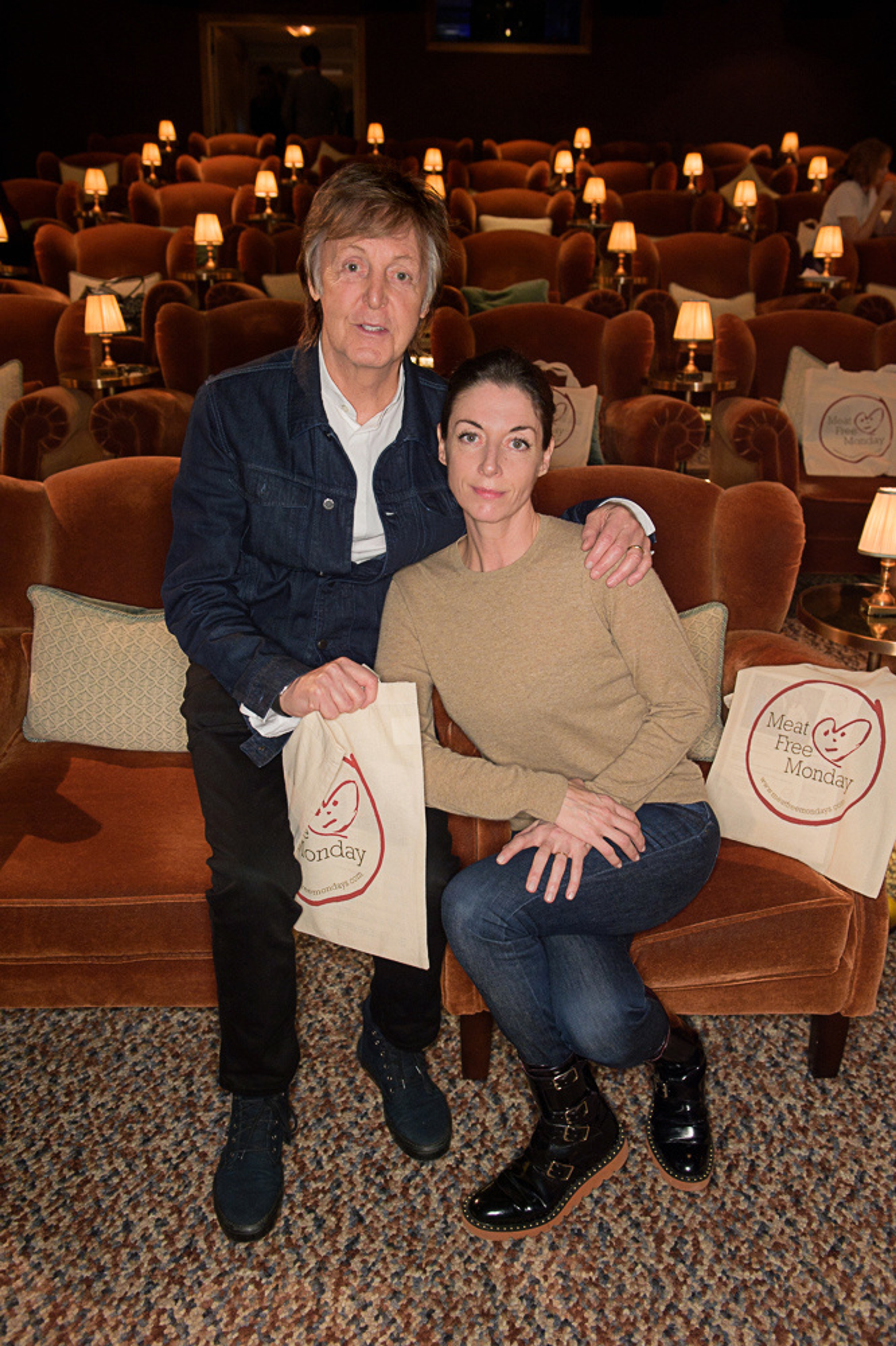 Paul and Mary McCartney after the first screening of the Meat Free Monday film, November 2017
