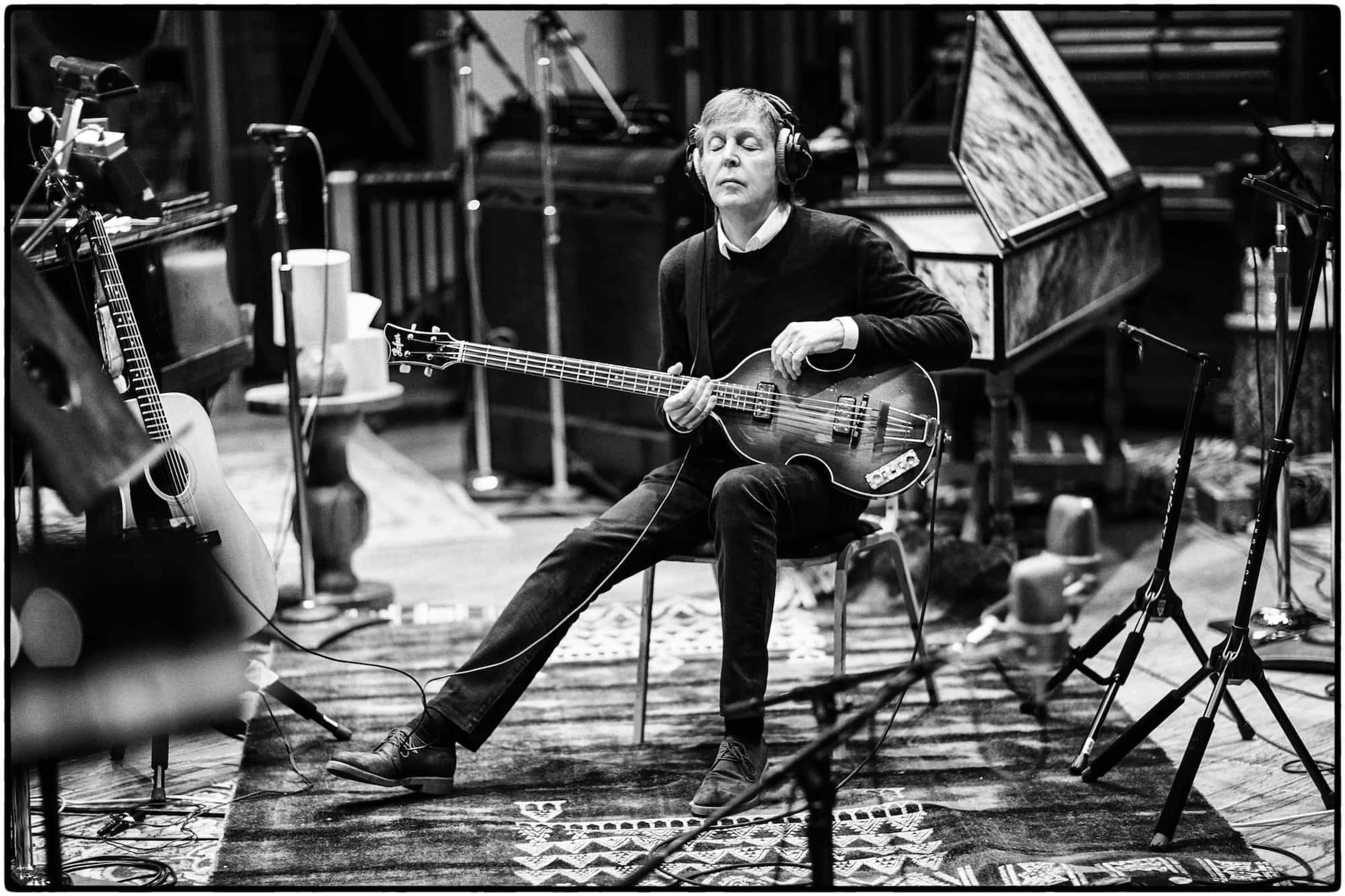 Photo of Paul playing bass at Henson Studios in LA in 2017