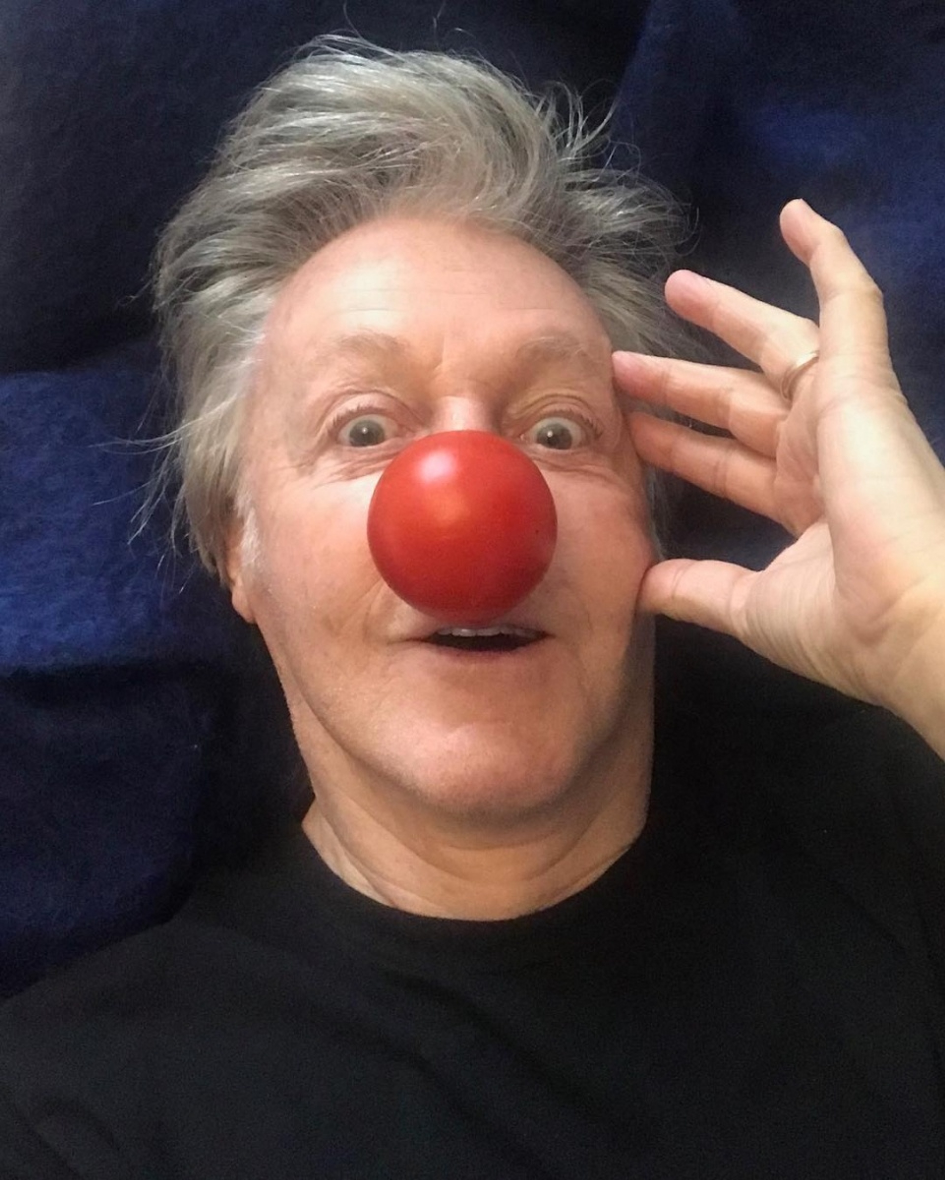 Paul posted a selfie to celebrate Red Nose Day.