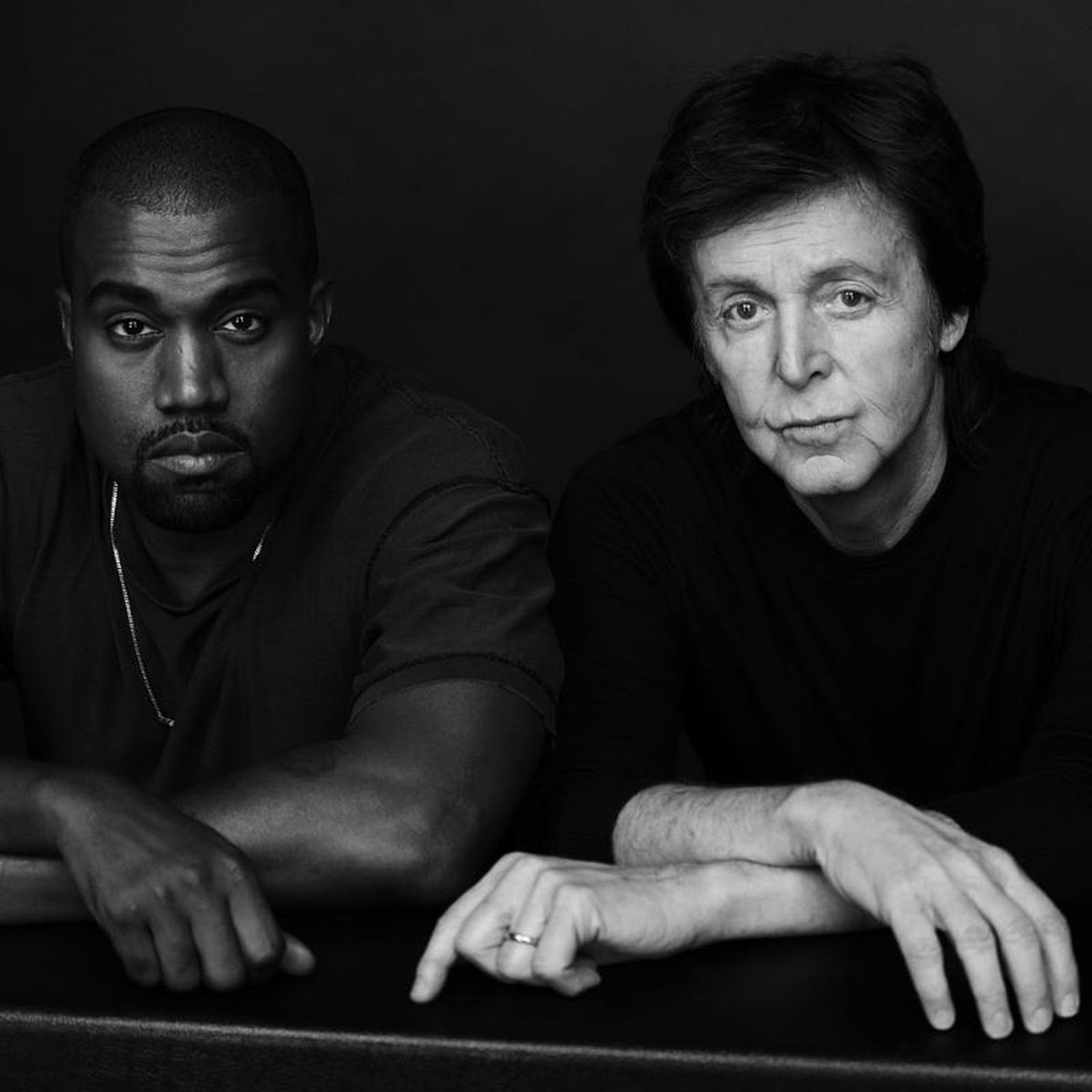 Photo of Paul and Kanye West taken in 2014 ahead of the release of 'Only One'