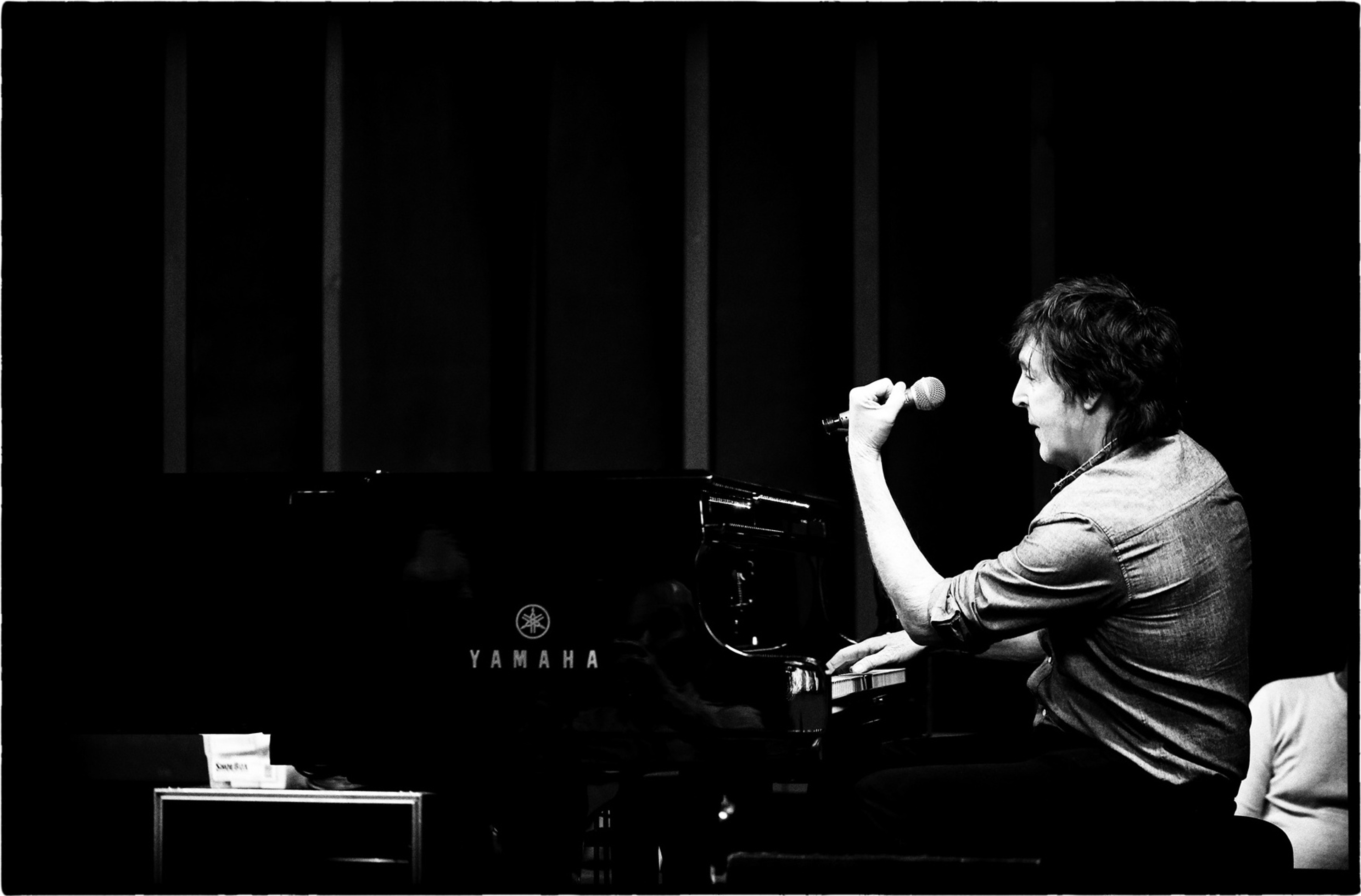 Paul at his piano during rehearsals, Los Angeles, April 13th 2013