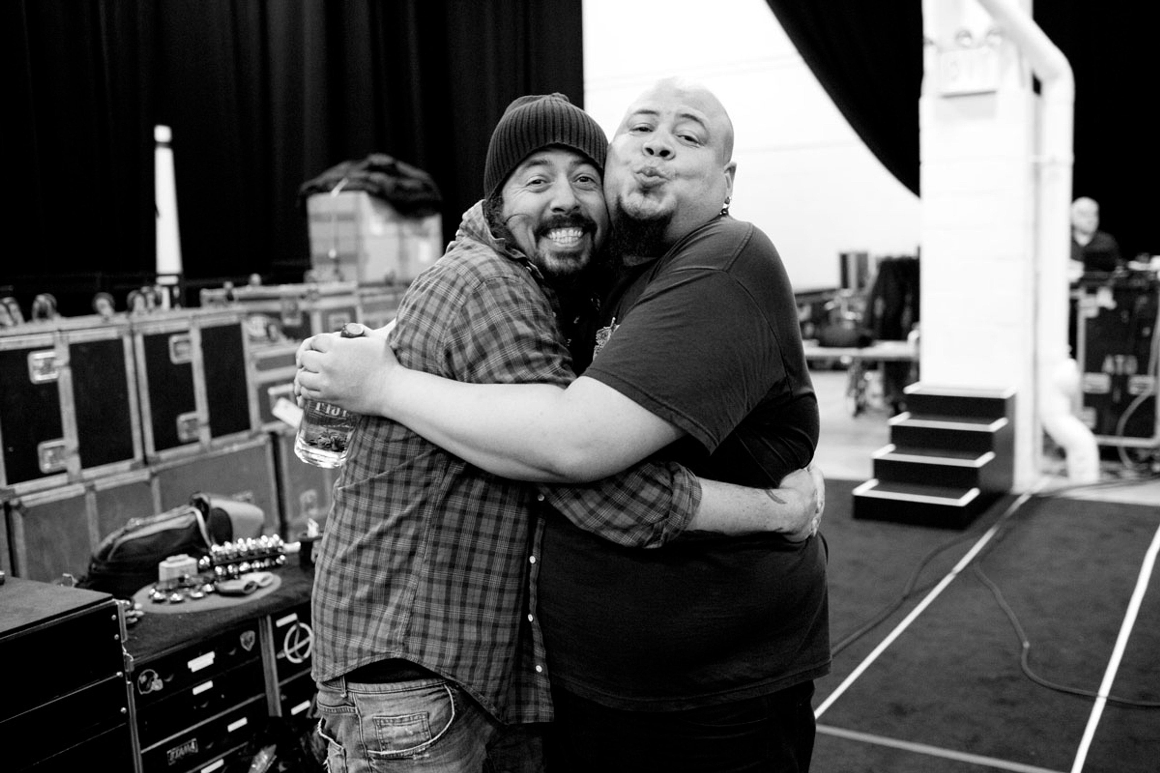 Dave Grohl and Abe at rehearsals, 12-12-12 Hurricane Sandy Benefit, Madison Square Garden, NYC, 10th December 2012