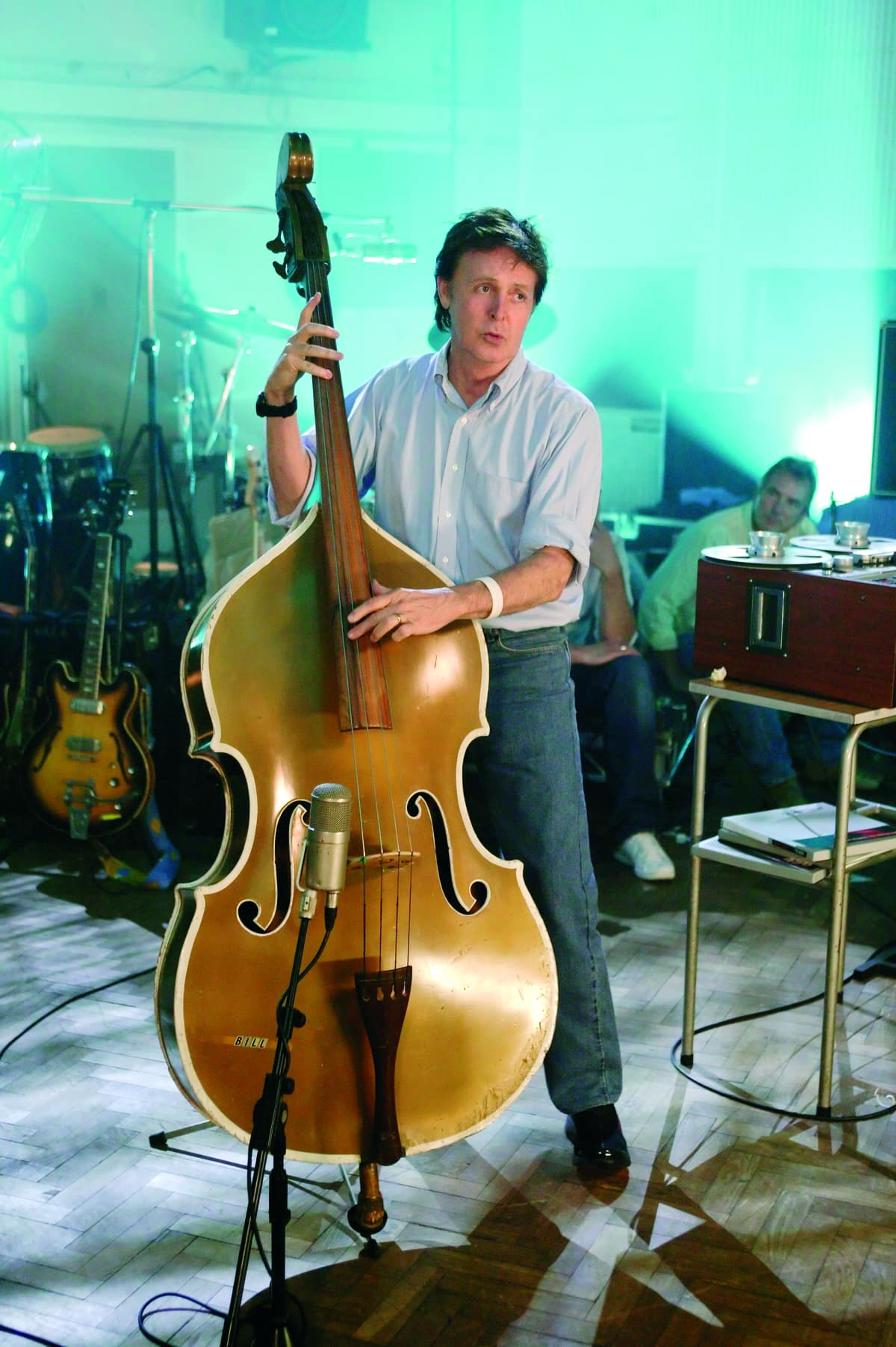 Paul playing a double bass