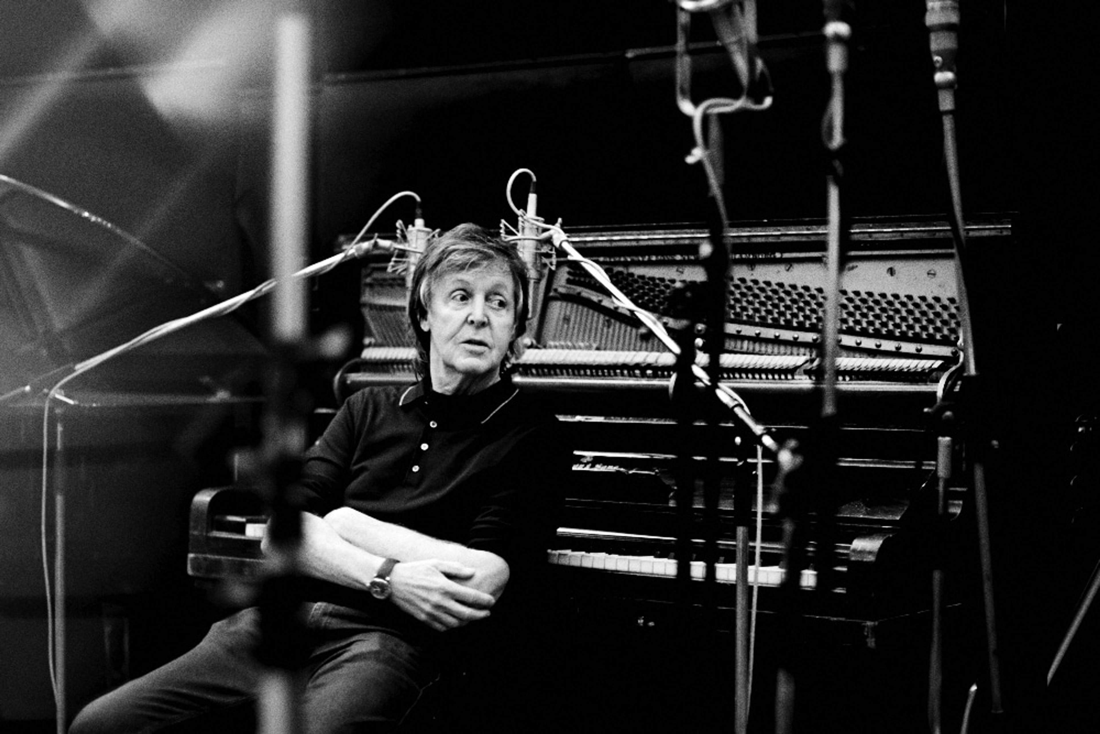 Photo of Paul McCartney at Abbey Road Studios recording 'Egypt Station'