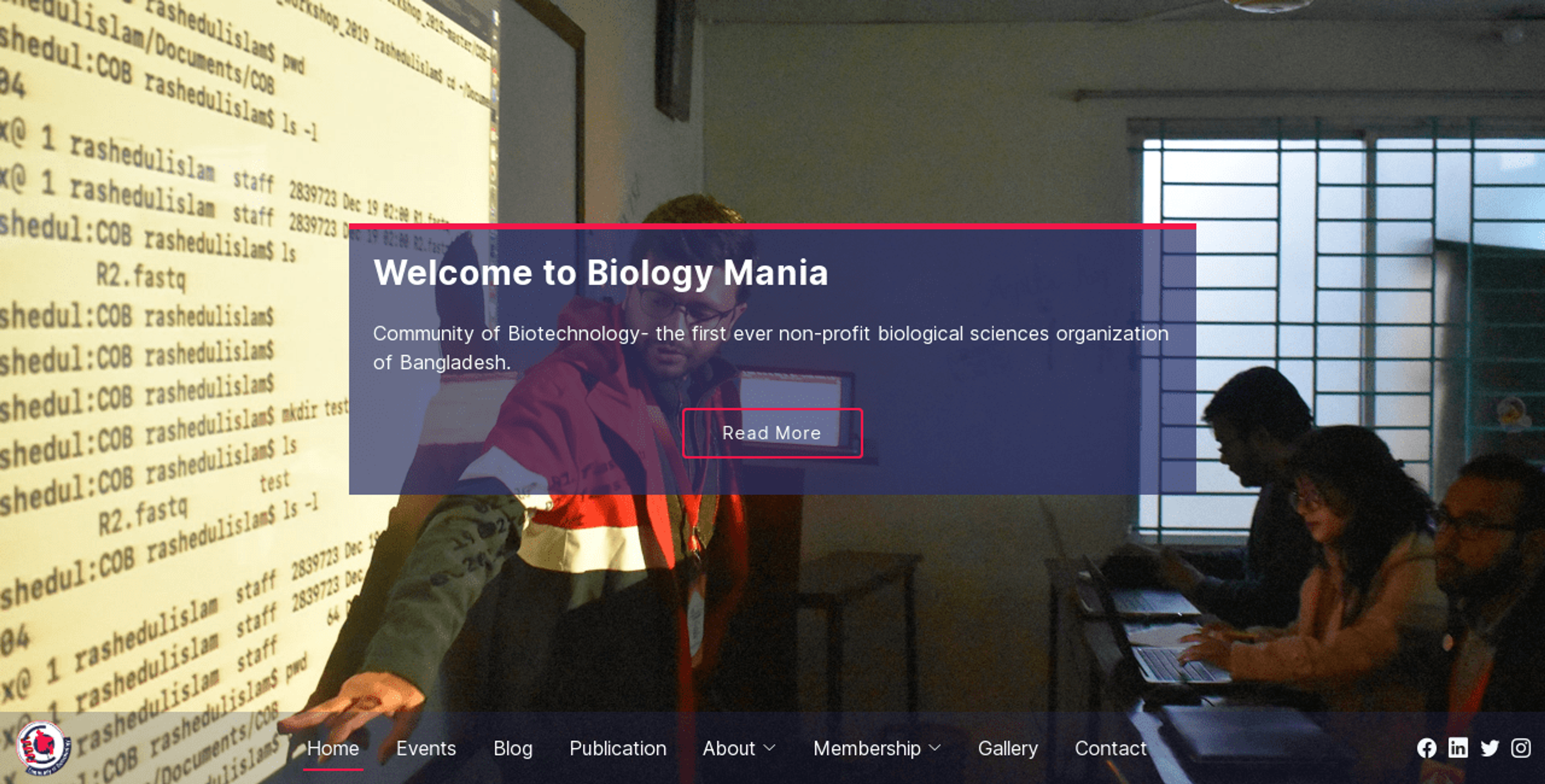 Community of Biotechnology, COB, website, organizational website, ExomeIT, Websytar
