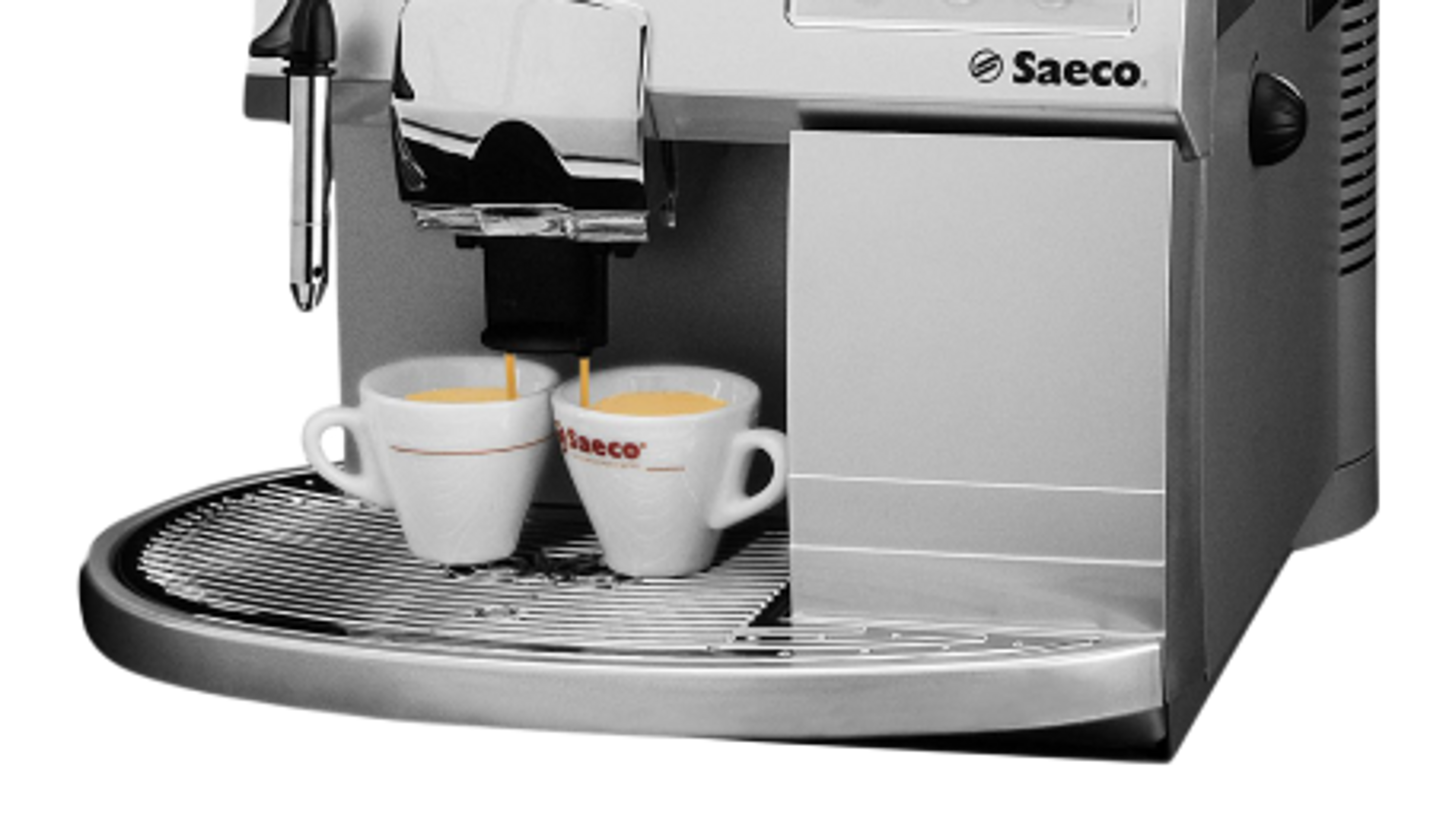 Une machine, deux tasses de café exquis