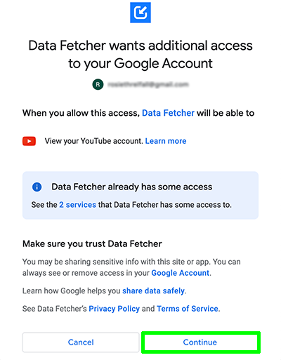 Link YouTube To Data Fetcher 
