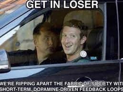 Zuckerberg meme get in loser
