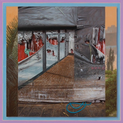 Isaac Sullivan NFT, Bangkok (2020-22), Generative NFT and oil on canvas, duration: 16 sec, painting size 51 x 51 cm.