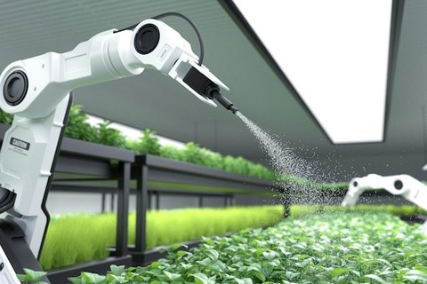 Free Photo _ Smart robotic farmer spraying fertilizer on vegetable green plants.jpg