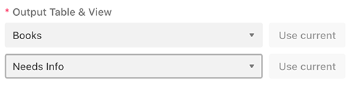 Output Table and View