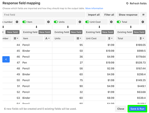 Google Sheets Import