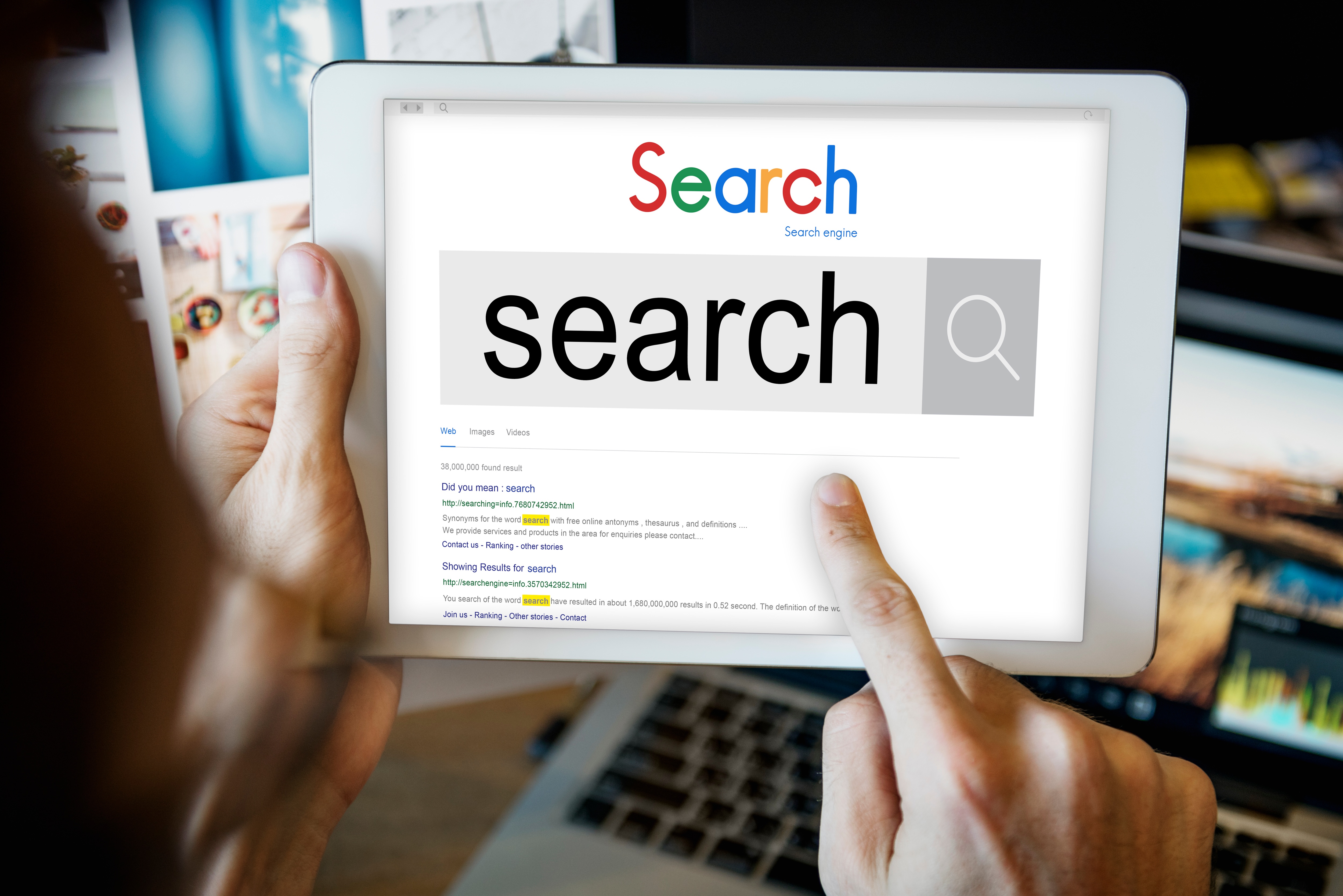 Ilustrasi search engine atau mesin pencari keyword.