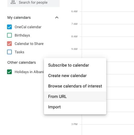 Google Calendar - From URl