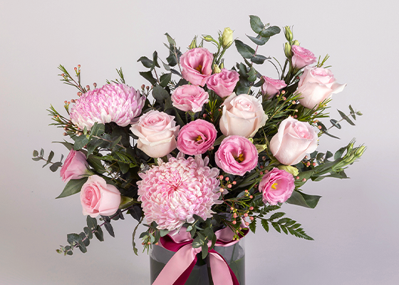 Assorted Pink & White Flowers in a Vase