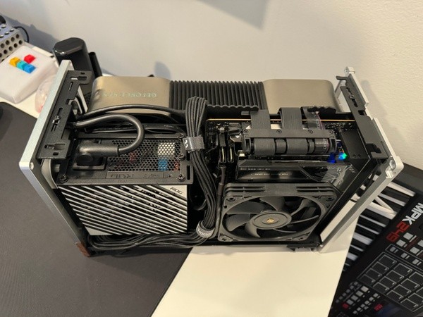 Topdown CPU side view of built Fractal Design Terra