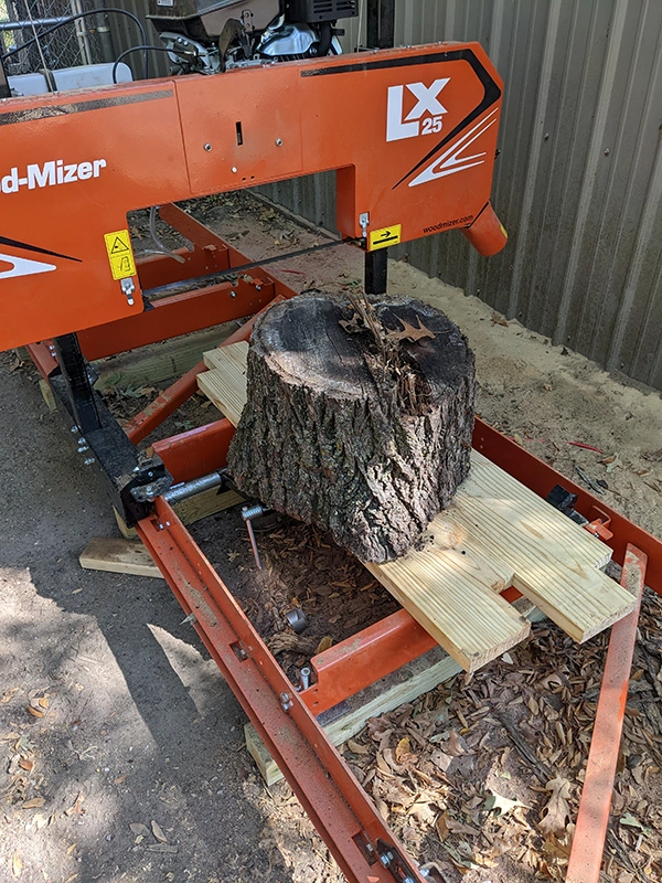 Wood Mizer bandsaw cutting cookies