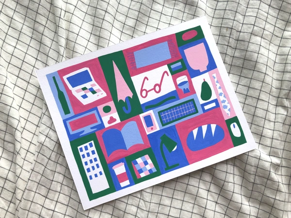 Gouache “Objets de Marcus"