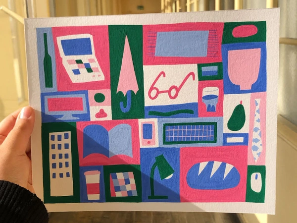 Gouache “Objets de Marcus"