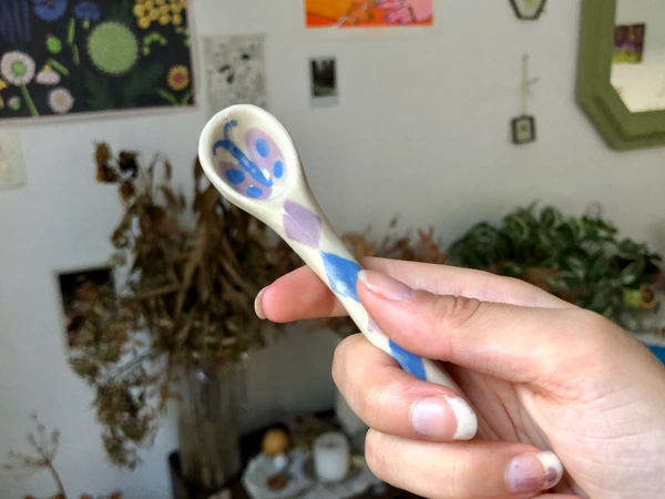 Cuillère Papillon bleu *petits defaults*