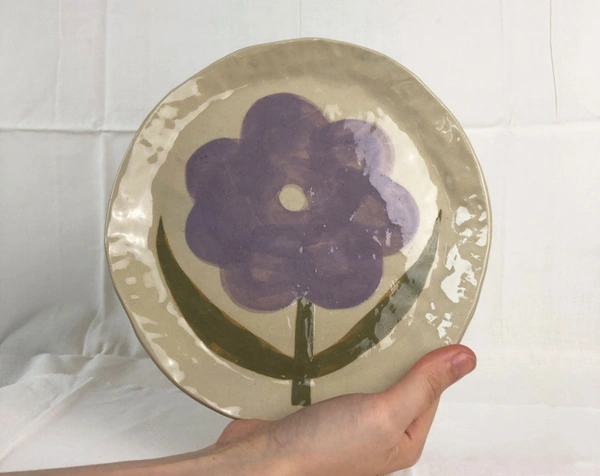 Assiette Fleur violette
