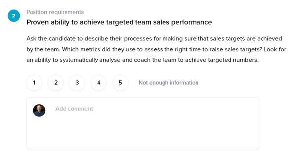 example interview question - position requirements - Wisnio