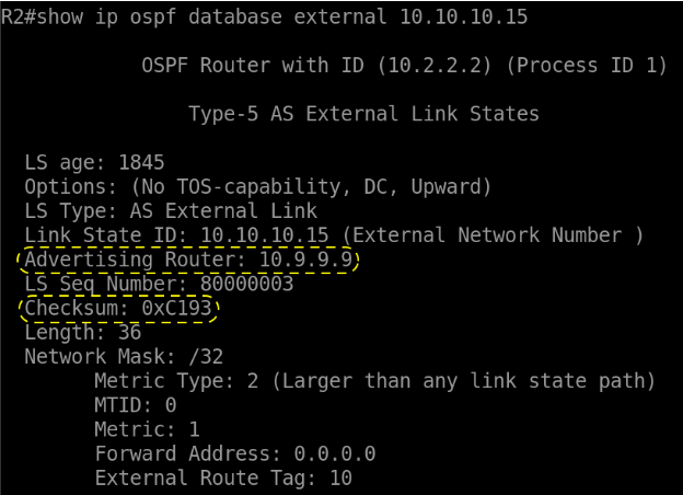 ASBR floods Type 5 LSA throughout the OSPF domain unchanged