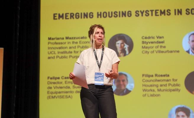 Mariana Mazzucato and Leilani Farha present the Right to Housing working paper at the International Social Housing Festival in Barcelona 