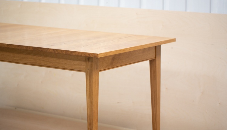 Extending European Oak Kitchen / dining Table, with folding leaf mechanism