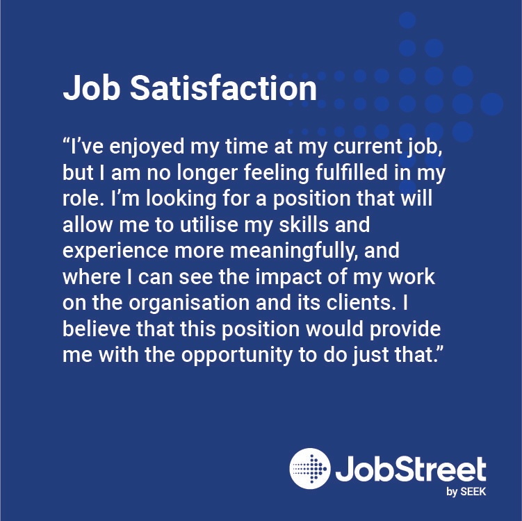 Reasons for leaving a job - Job satisfaction