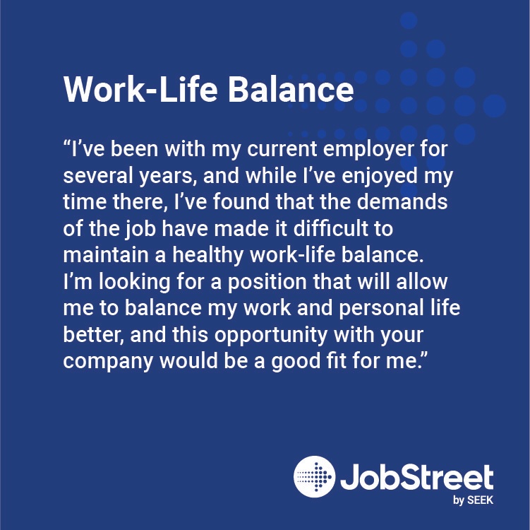 Reasons for leaving a job - Work-life balance
