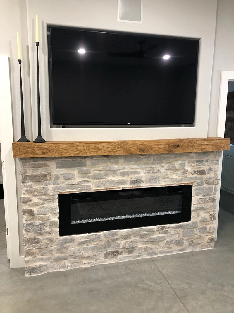 Mantel and fireplace