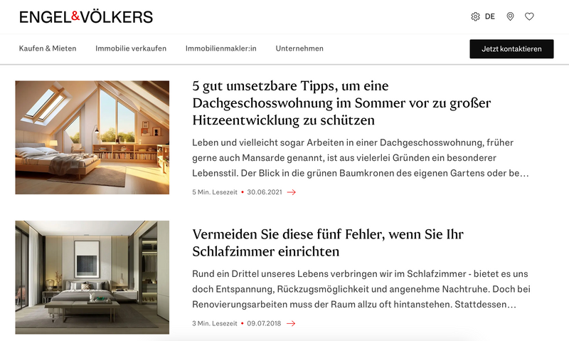 Content Best Practice: Engel und Völkers