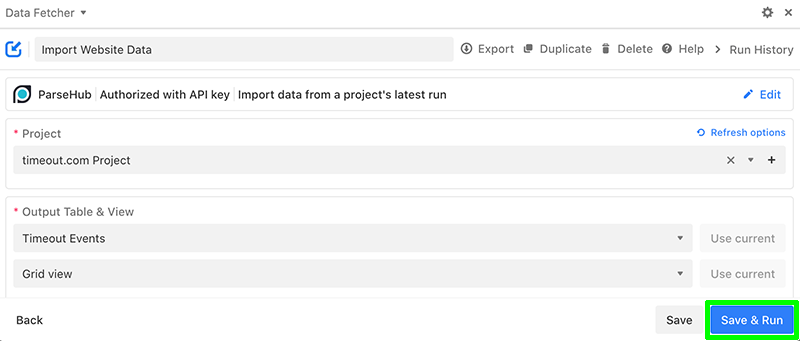 Parsehub Project Output 