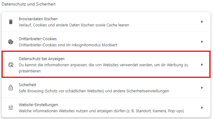 Privacy Sandbox in Chrome aktivieren Step1