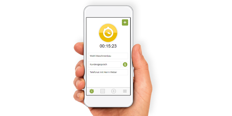 Zeiterfassung per App auf dem Handy mit clockodo