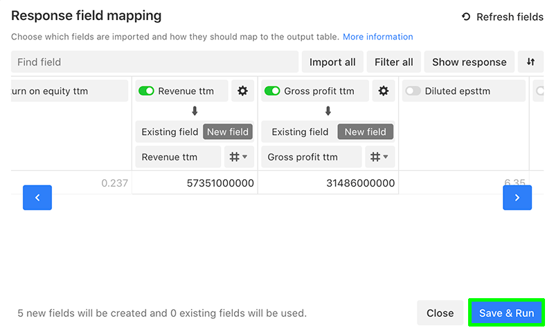 Alpha Vantage to Airtable Response Field Mapping