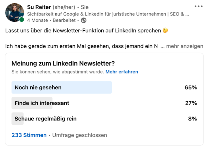 LinkedIn-Umfrage-Post