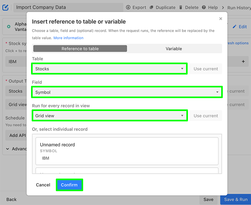 How to Import Company data from Alpha to Airtable