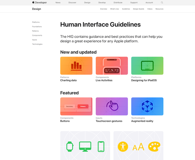 Screenshot der Human Design Guidelines von Google