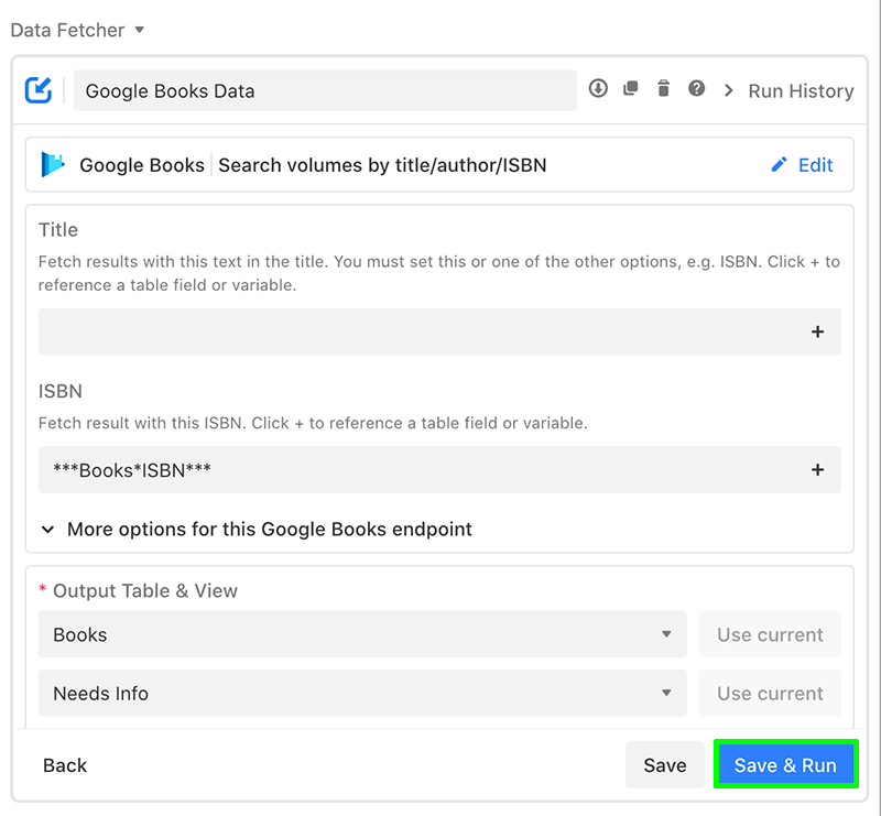 Import Google Books Data to Airtable