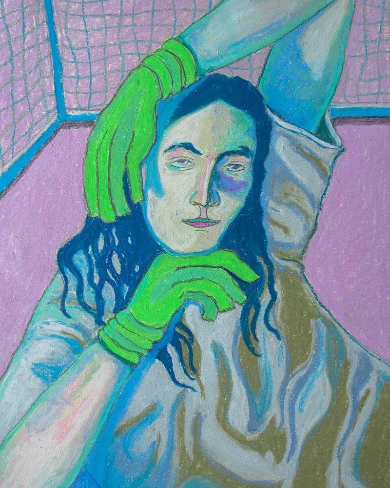 Emma Larkovuo, Portrait of Noora Geagea, 2021, dry pastel on paper