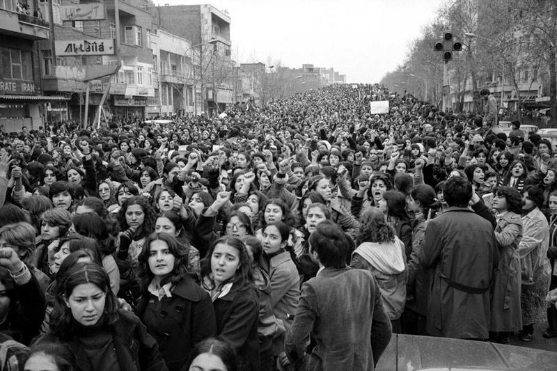 Iranian women protesting against the Hijab law in Tehran in 1979. Photograph: Hengameh Golestan