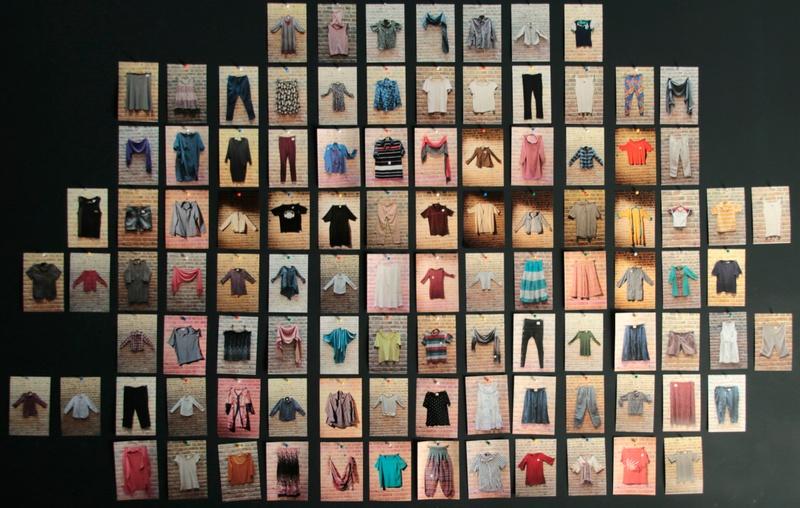 The clothing received, registered at the door by being photographed in its final appearance as a single complete piece and given an identification number.  ‘An Equivalence of Our Distance' workshop, 2021.