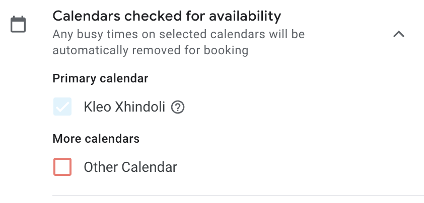 Google Appointment Schedule - Calendar Availability