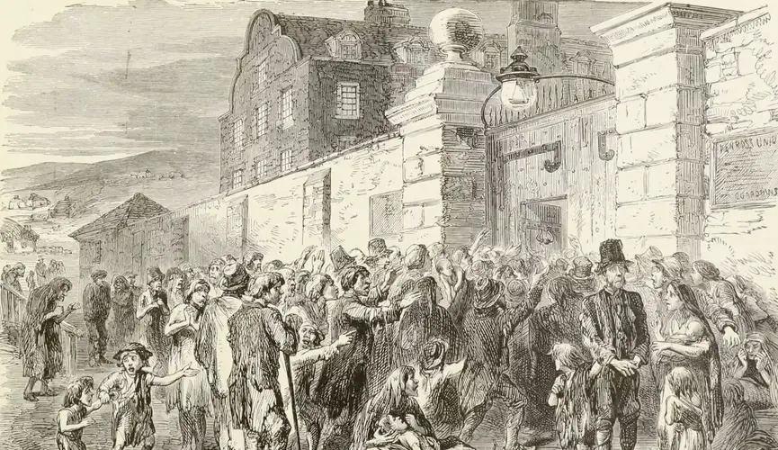 Irish potato famine, 1845 – 1852.