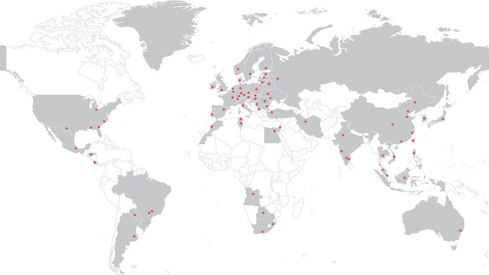 Komax Services-World Map